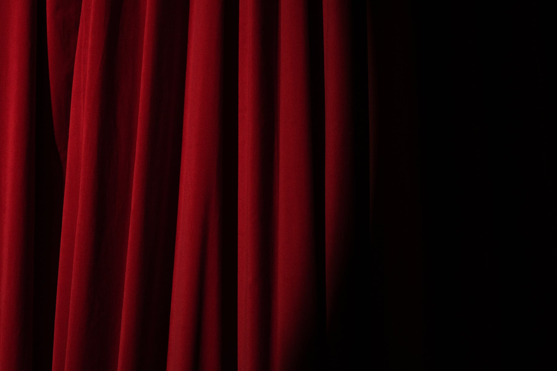 spotlight on a red curtain